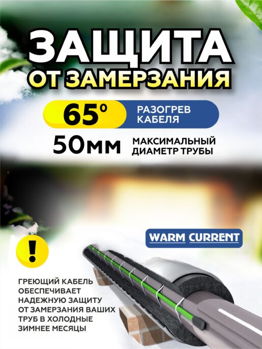Греющий кабель на трубу саморегулирующийся (стандарт) 1 метр 17вт/метр